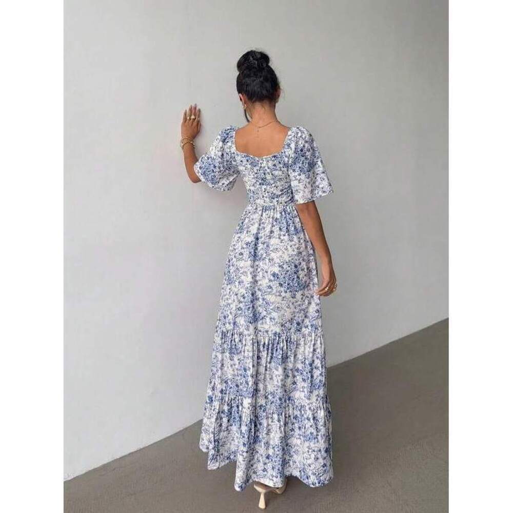 Selianne Short Sleeve Beach Music Festival Ditsy Floral Maxi Dre - Picture 2 of 6